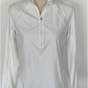 Lululemon white half zip up long sleeve jacket top size 10